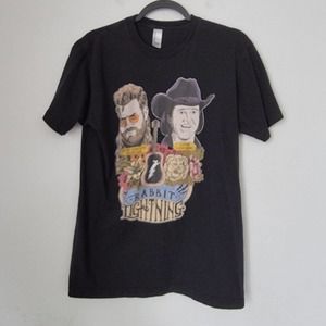 Rabbit lightning shirt men’s size Medium Black TShirt